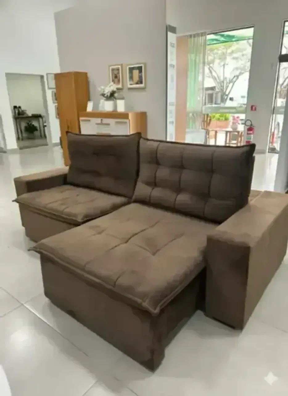 Sofá  retratil e reclivenal zuque  marrom  - Foto 2