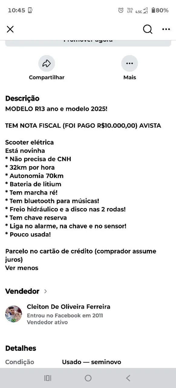 Scooter 1000w - Foto 4