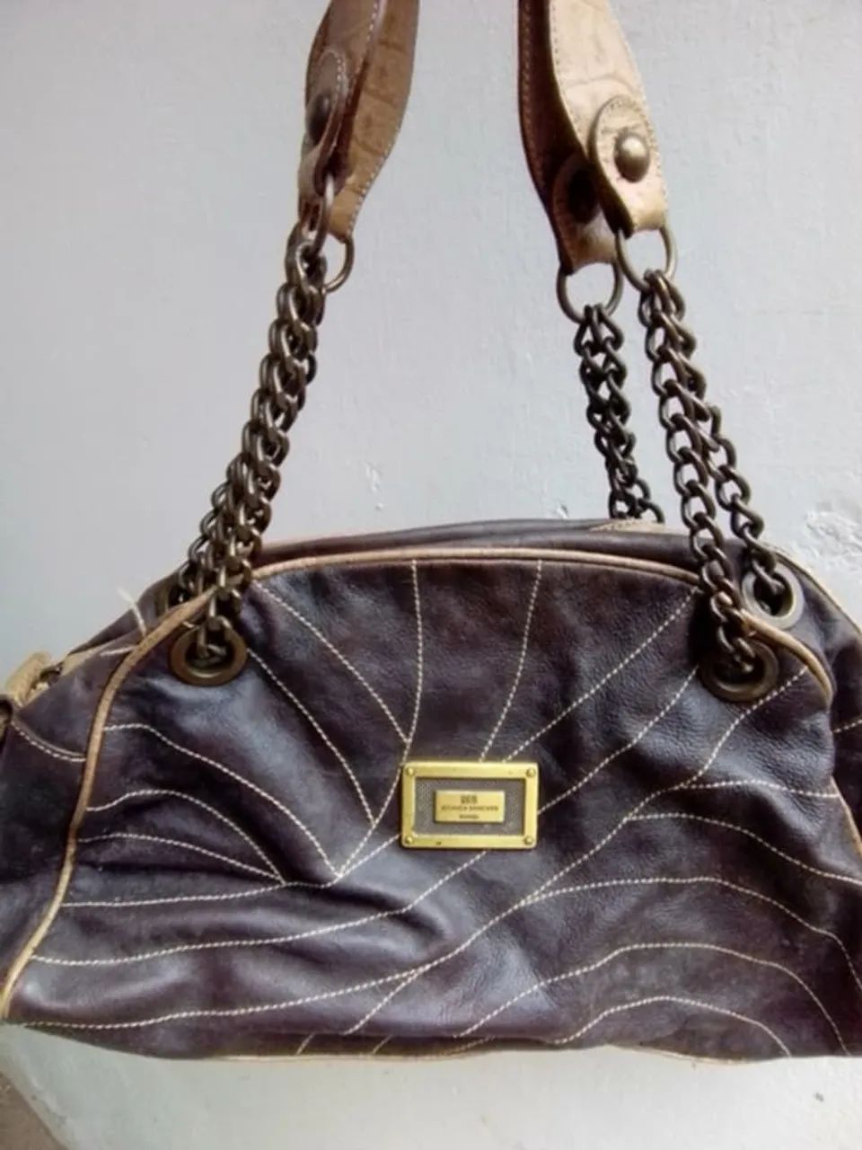 Bolsa Mônica Sanches Marrom Vintage Original  - Foto 3