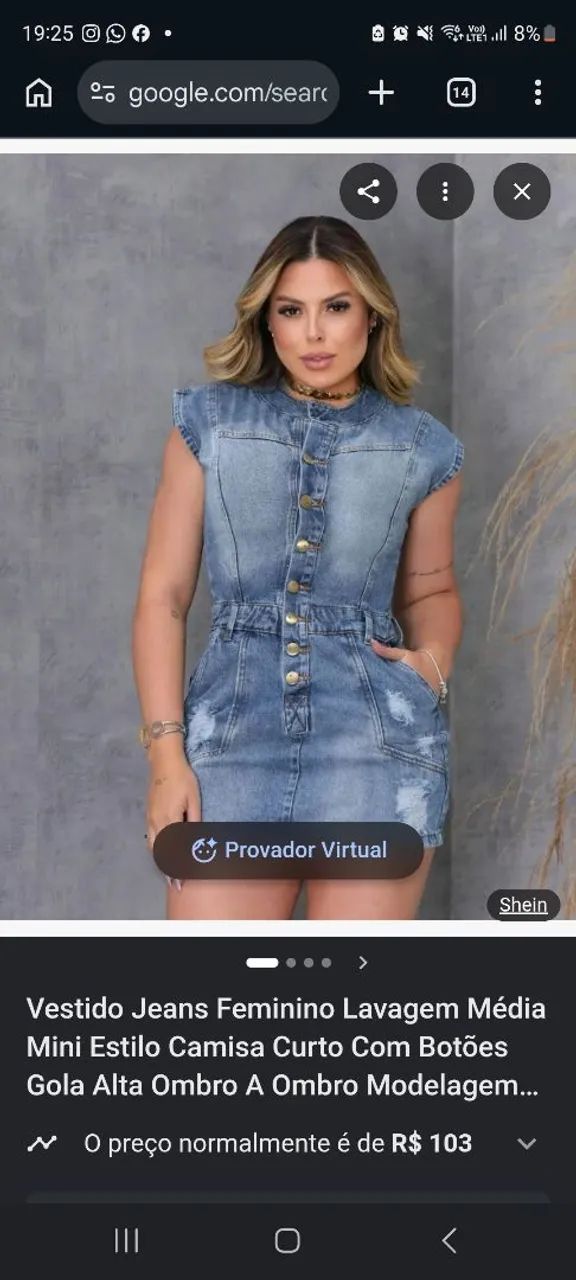 Vestido jeans curto  - Foto 4