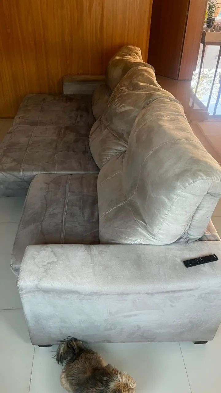 Sofá retrátil, inclinável - cinza - Foto 4