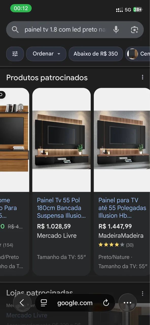 Painel de TV Led Preto/Nature 1.8m - Foto 3