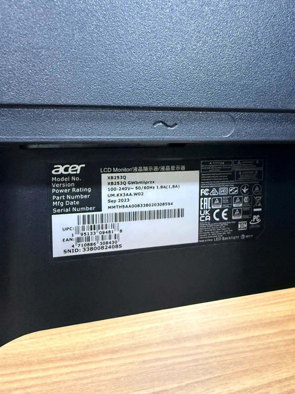 Monitor acer predator 25 IPS 280HZ 0,5MS  - Foto 3