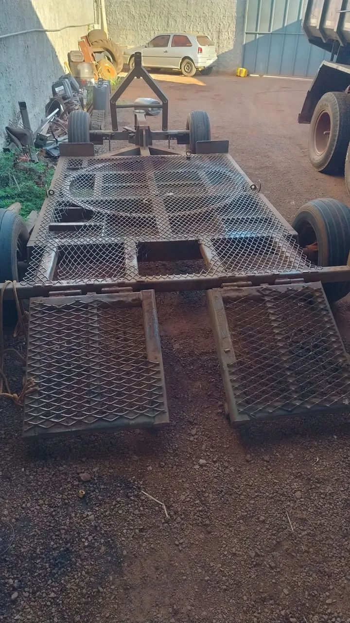 Carretinha para mini máquinas bobcat escavadeira  - Foto 3