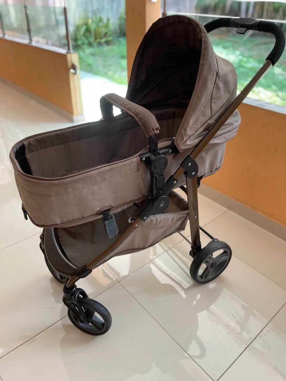 Carrinho de bebê 3 em 1 + bebê conforto com base marca galzerano olympus - Foto 2