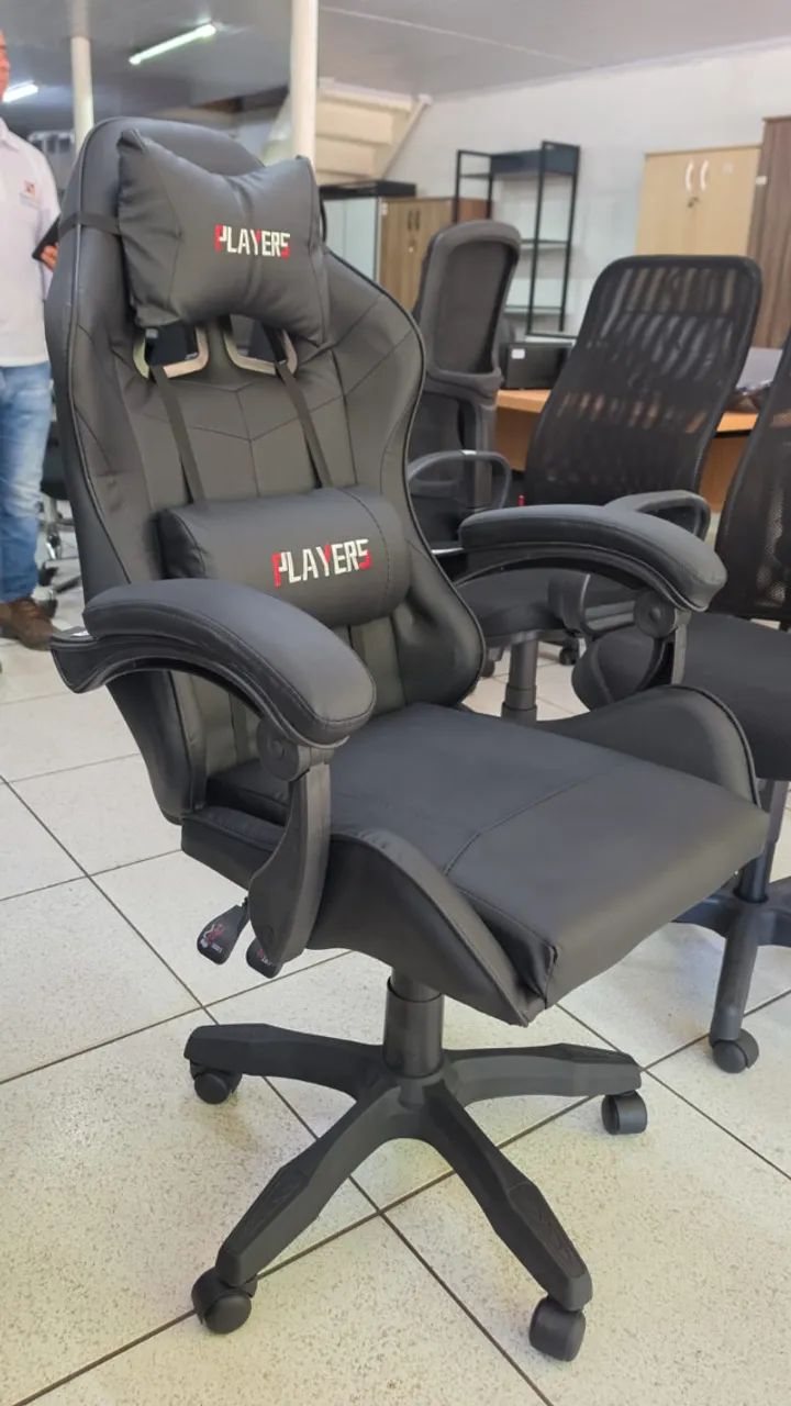 Cadeira Gamer Nova, BULK modelo RACER PLUS, Presidente, Cor Preta - Foto 4