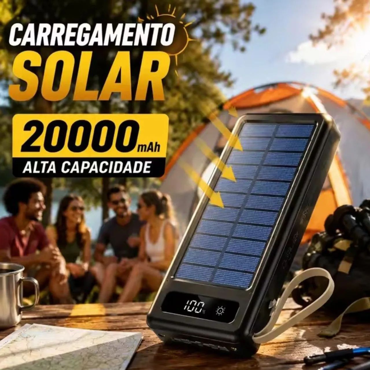 POWER BANK COM CARREGANENTO SOLAR  - Foto 2