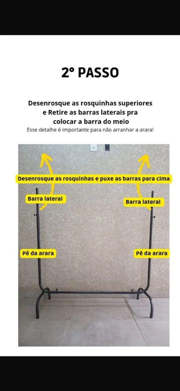 Arara cabideiro de roupas - Foto 5