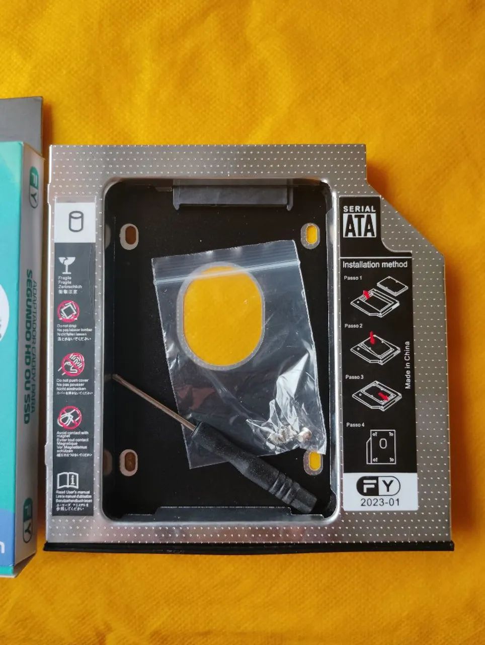 Case Adaptador Caddy 2 Hd Ssd/dvd Para Notebook 12,7m Fy481 - Foto 2