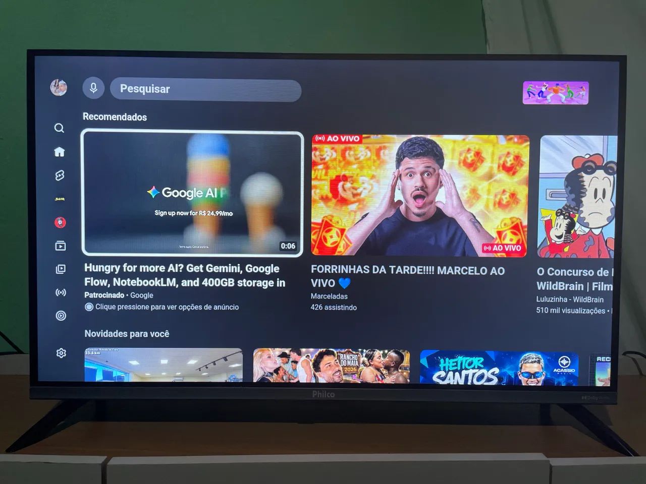 Smart TV 32" Philco LED Android TV Dolby Audio WiFi e Bluetooth integra... - Foto 2