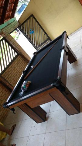Mesa Residencial Cor Imbuia Tecido Preto Mod. PJIA9753 - Foto 2