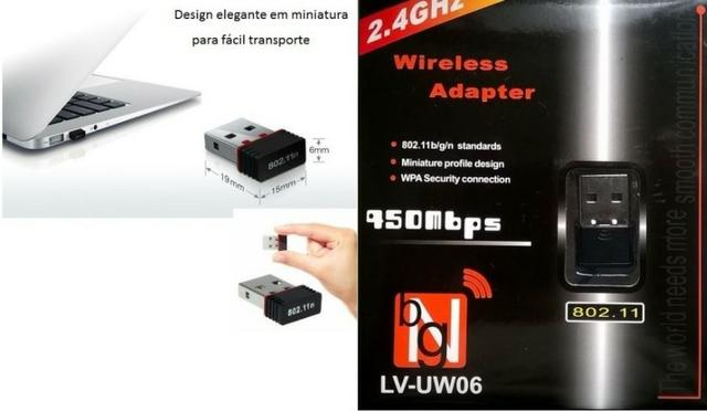 (NOVO) Placa adaptador wireless 900mbps 2.4GHZ bng