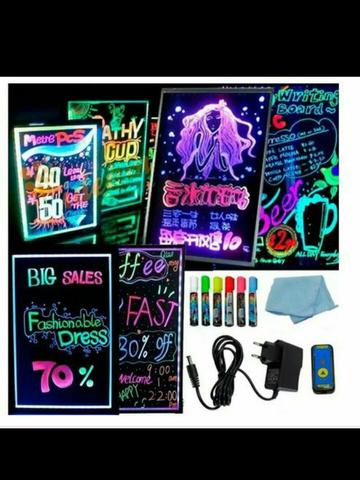Lousa Led 40×60CM quadro luminoso colorido
