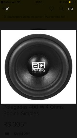 Subwoofer 12" Banda - 400 Watts RMS - 4 Ohms
