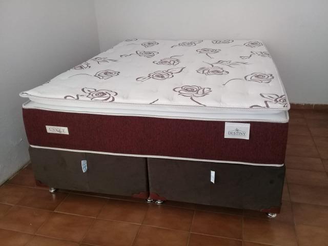 Cama queen size 1ª linha plumatex molas ensacadas de 1799 por 1399 a vista