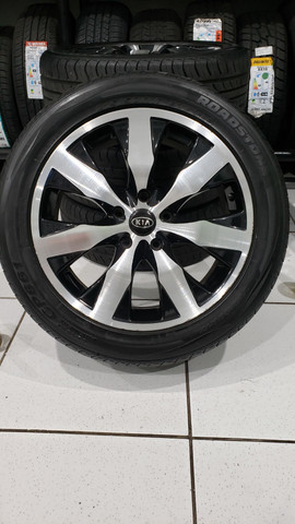 Jg Roda Aro 17 Furacao 5x114 + Pneu 215/50 R17 Semi novo Kia Hyundai - Foto 8
