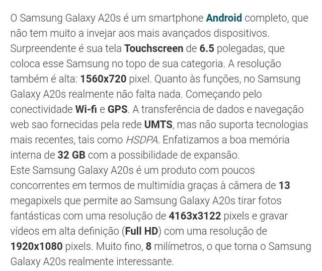 Samsung Galaxy A20s, Semi-Novo Na Caixa 