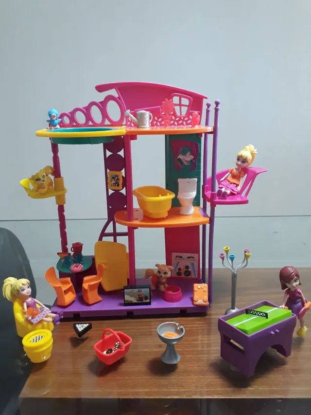 Polly pocket Jogo De Casa E Parque Com Bolsa Colorido