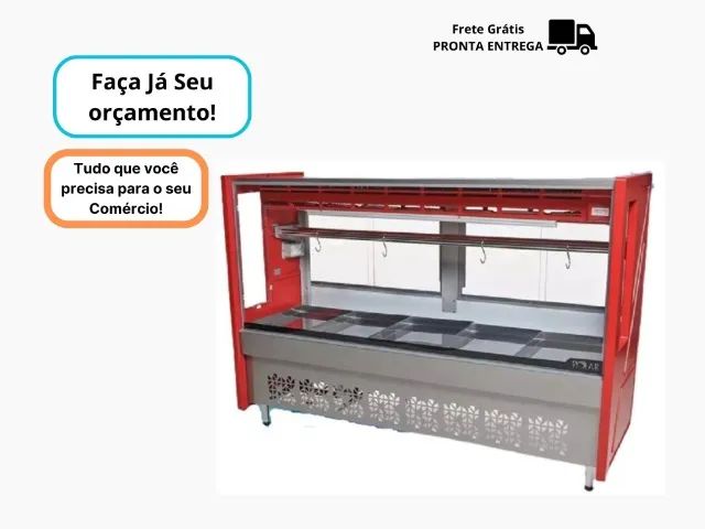 Balcao de Açougue 1,75M com Tendal Novo