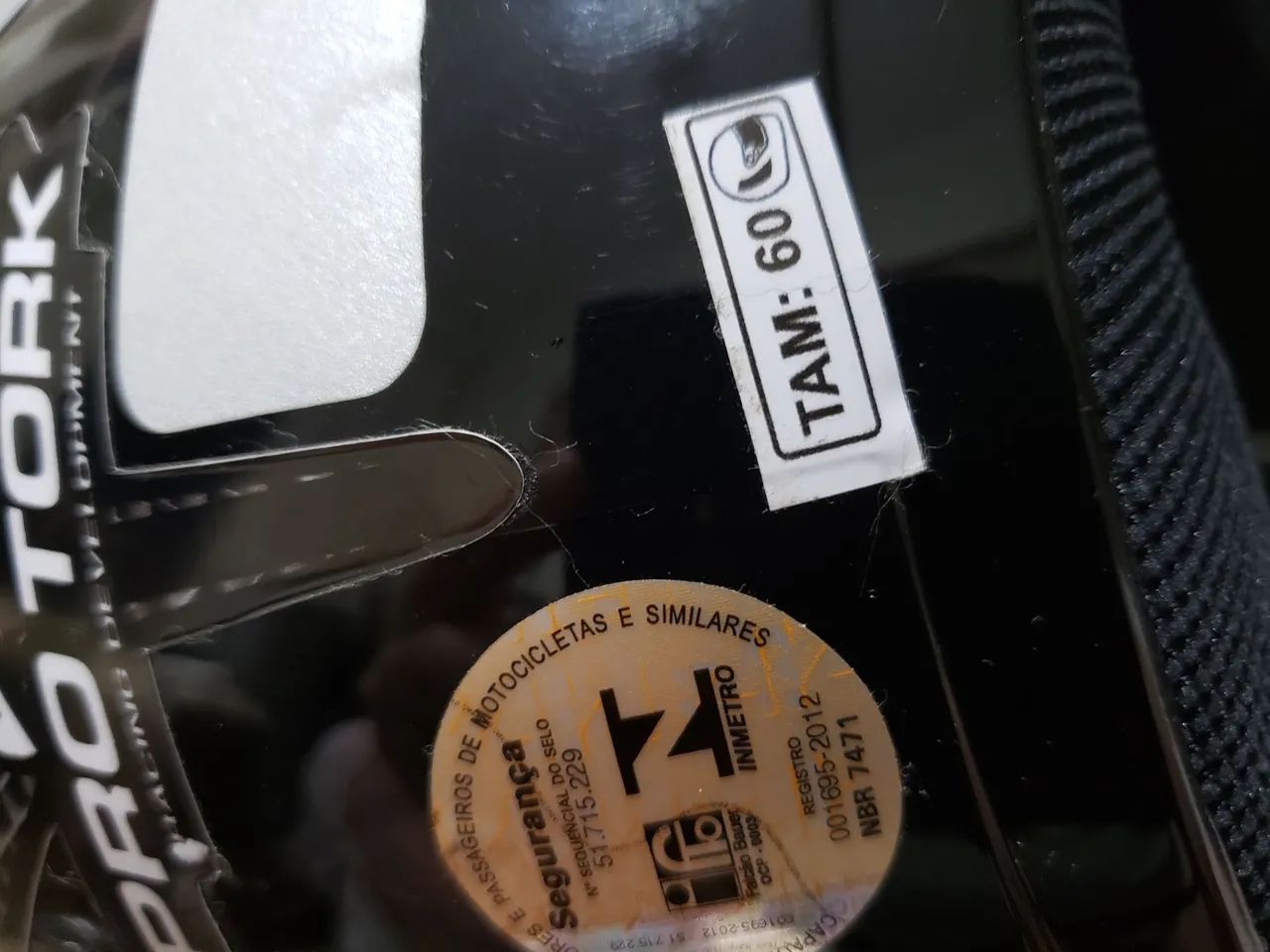 CAPACETE MOTO "PROTORK" / TAMANHO "60"/XL/R$ 355,00/PADRÃO "EXPORT"( I.S.0. 9001 )/0KM. - Foto 3