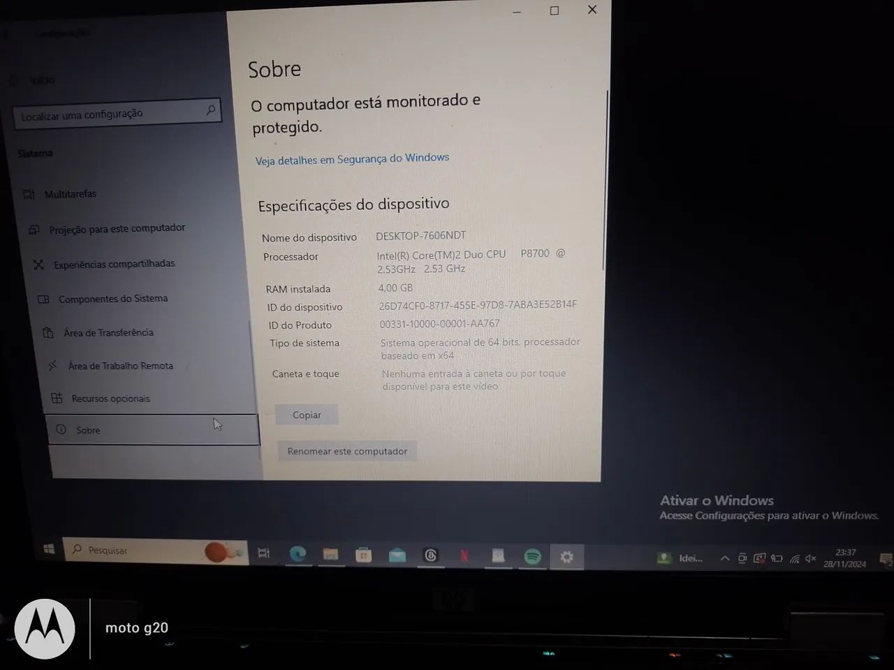 Notebook Intel Core 2 Duo - 4GB RAM - Ótimo estado!