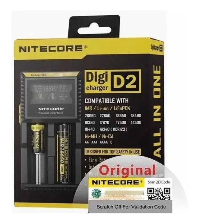Carregador Nitecore D2 NOVO/ORIGINAL 