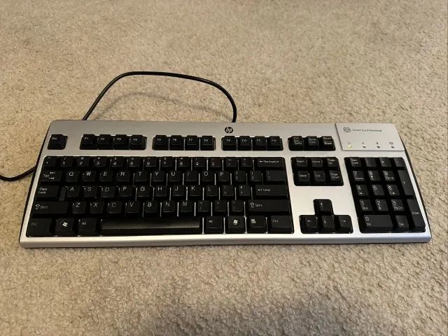 Teclado prata HP original Smartcard Reader