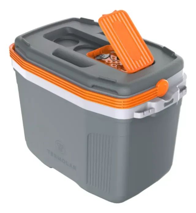 (NOVO)Caixa térmica Cooler 32L c/ alça cinza 3502 SUV32 Termolar