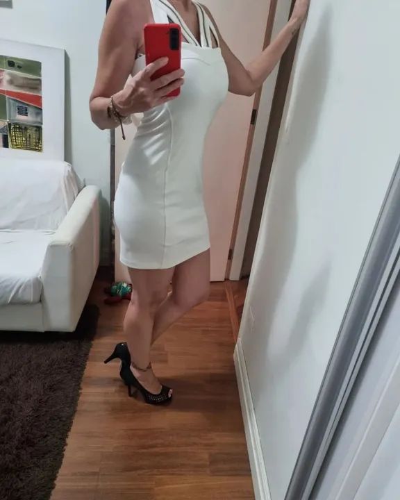 vestido novo calvin klein, p, com elastano, trouxe dos eua,cor off white - Foto 2