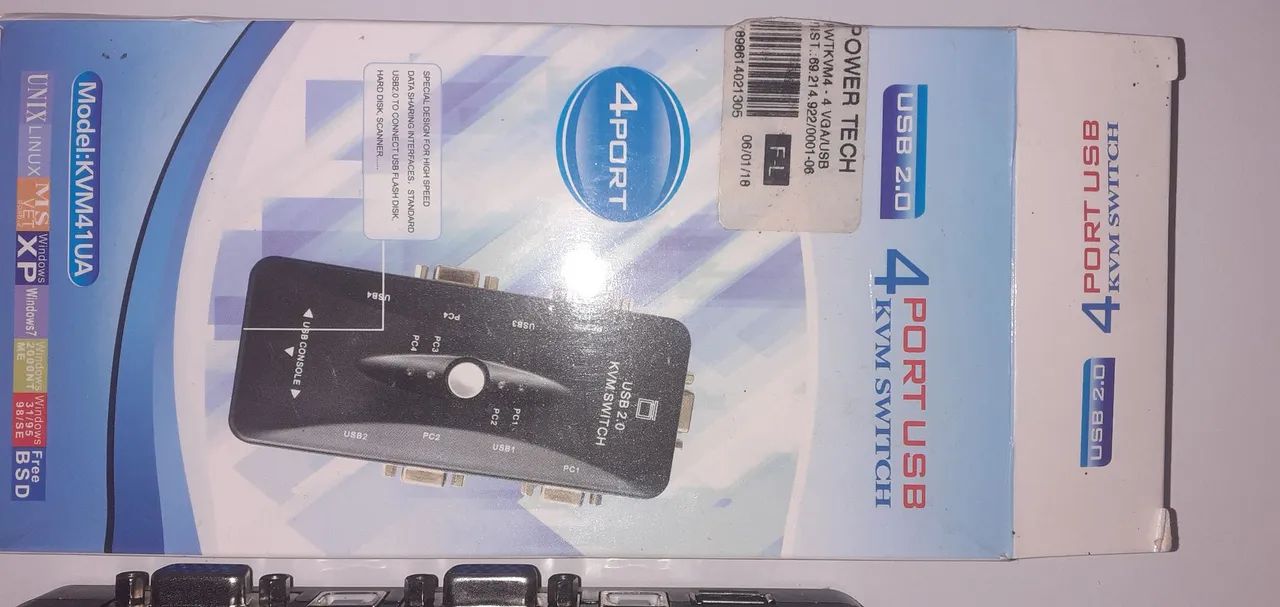 Switch KVM 4 Portas USB 2.0