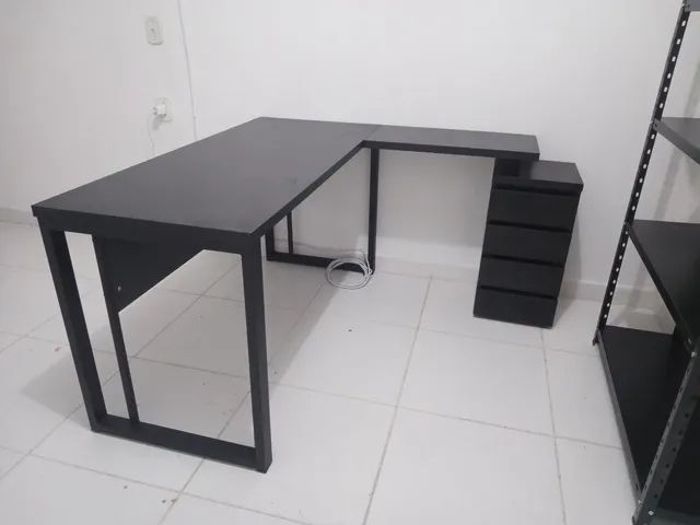 Mesa para escritorio tipo L multiuso com gavetas - Foto 5