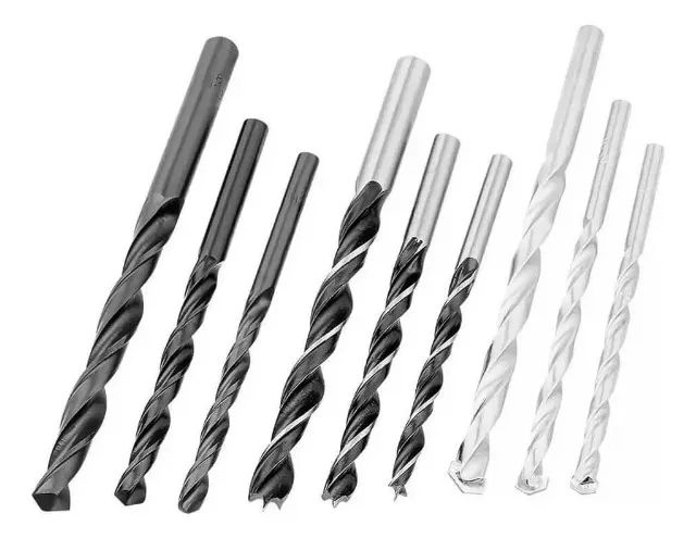 Kit Brocas Aço Resistente 9 Peças Concreto Madeira Meta - Loja Natan Abreu  - Foto 2
