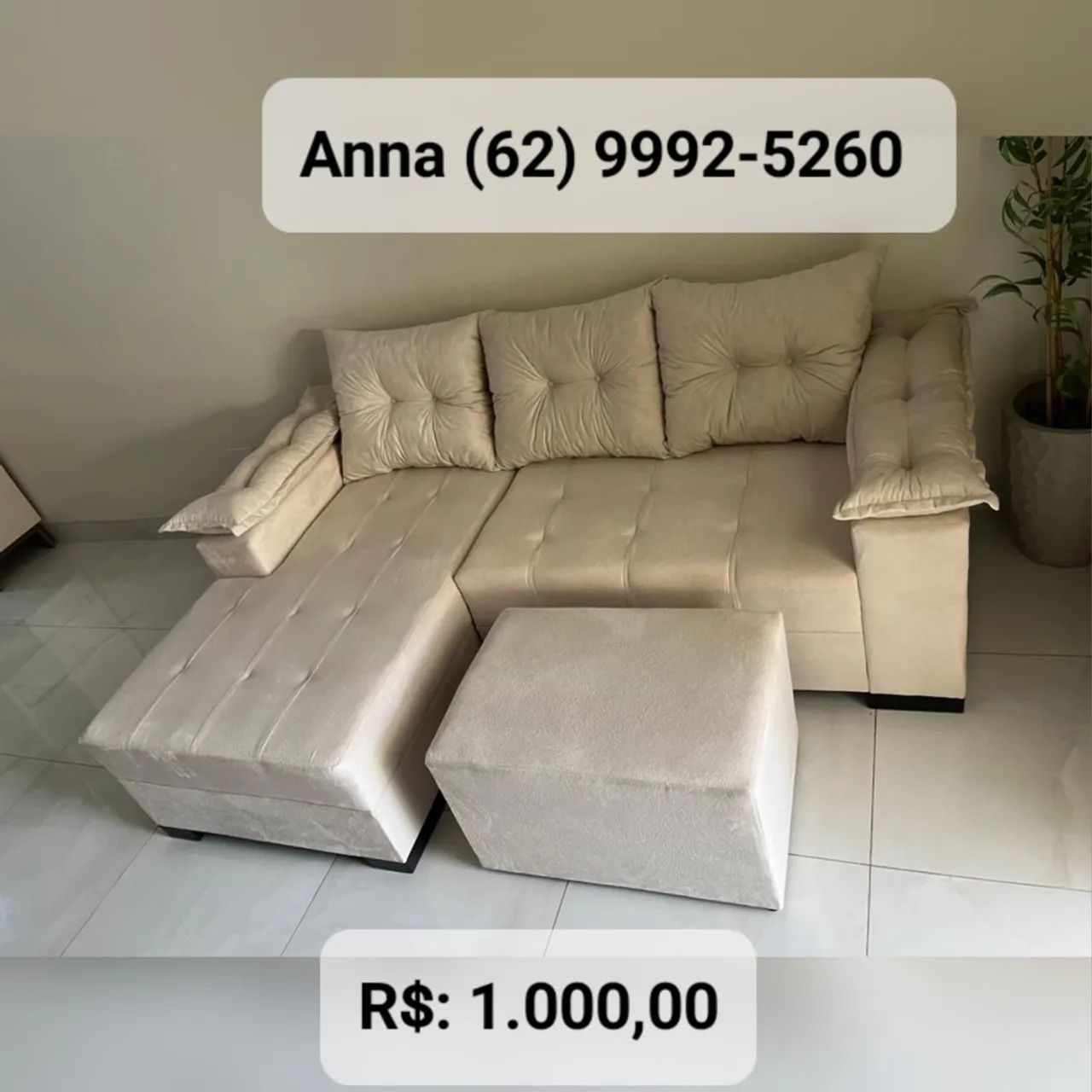 Sofá com chaise -///-///-///