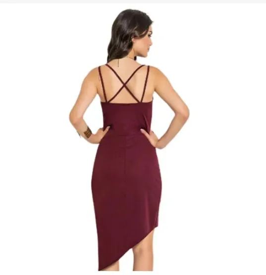 Vestido bordô assimétrico TAMG - Foto 2