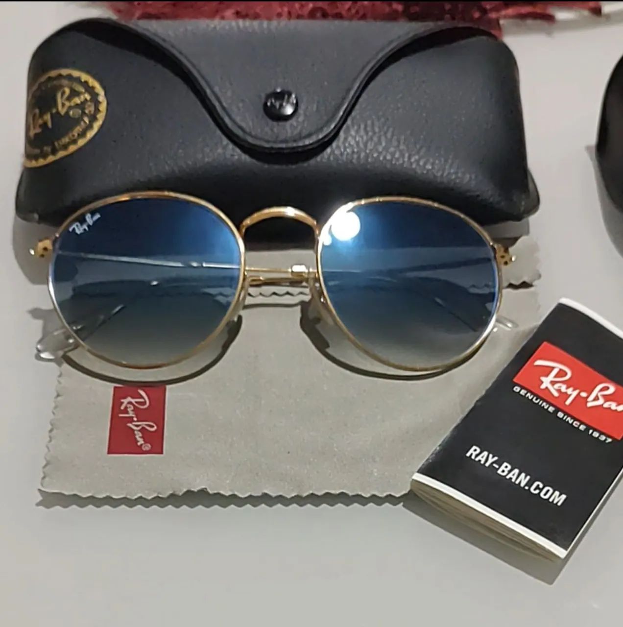 Ray-Ban Óculos de Sol Redondo Azul Degradê ( Novo de Loja )