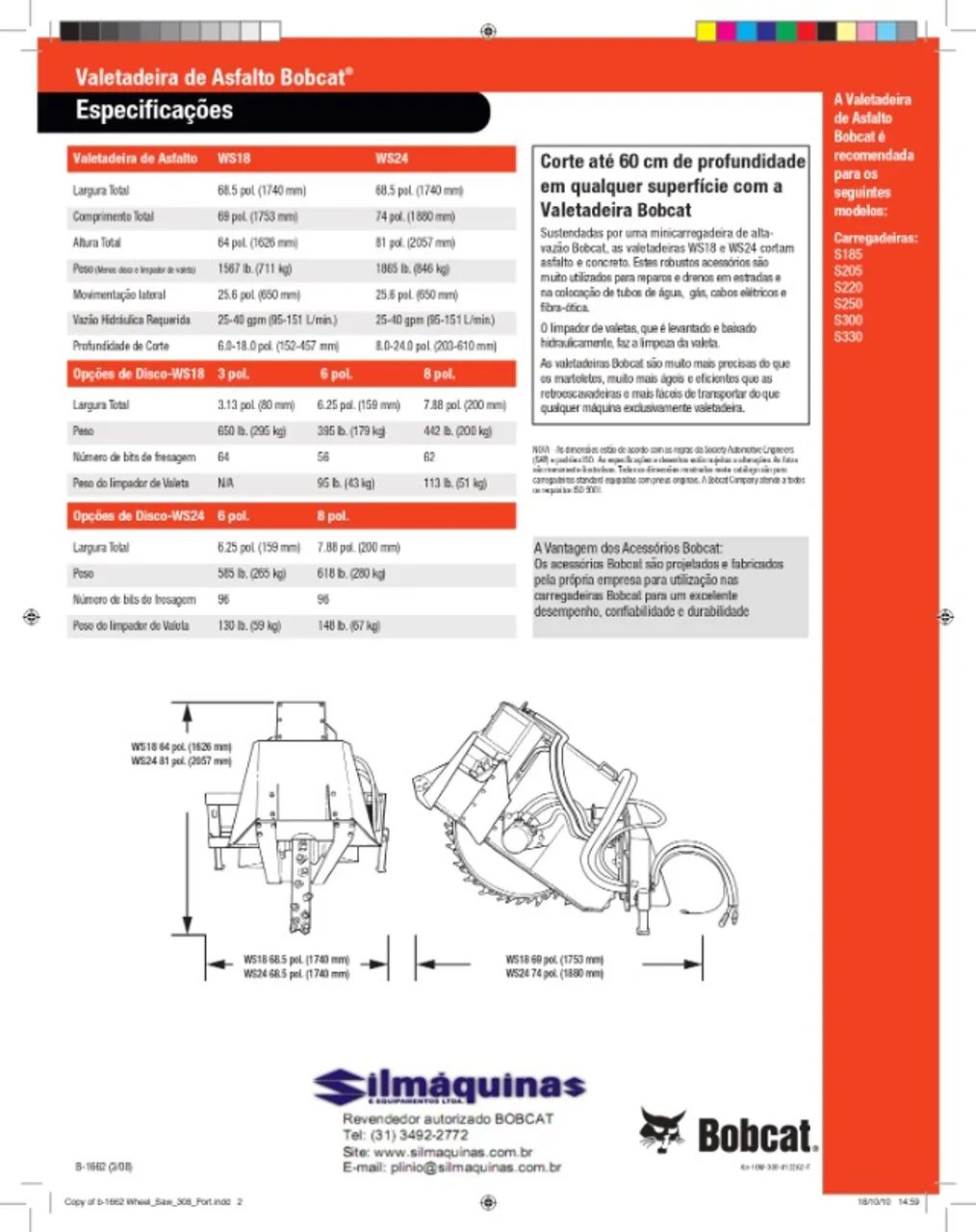 Implemento Valetadeira De Asfalto Bobcat Mod. Ws24 Nova - Foto 6