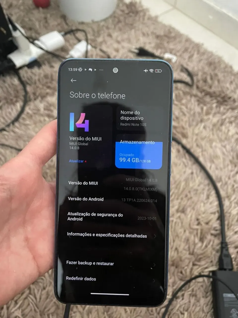 Celular Xiaomi Redmi Note 10S NFC 128gb 6gb RAM