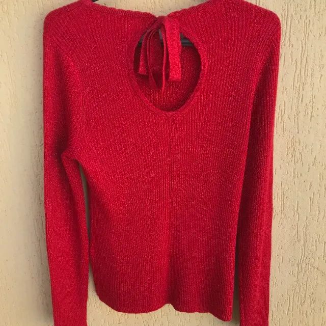 Suéter Vermelho Com Brilho Da Marca On-34 Th - Foto 5
