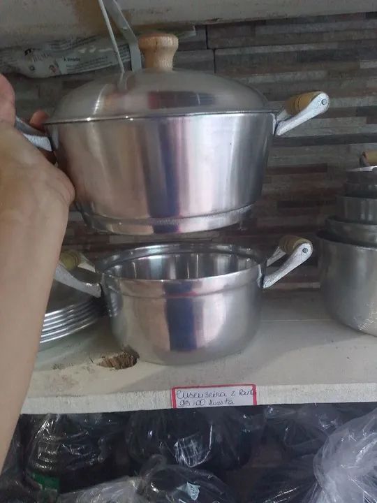 Cuscuzeira e vaporizador alumínio batido  - Foto 3