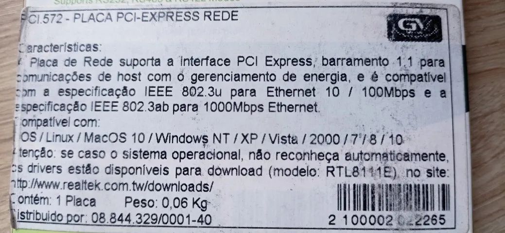 Placa de rede PCIEx 1000MBPs 1Gb - Foto 2