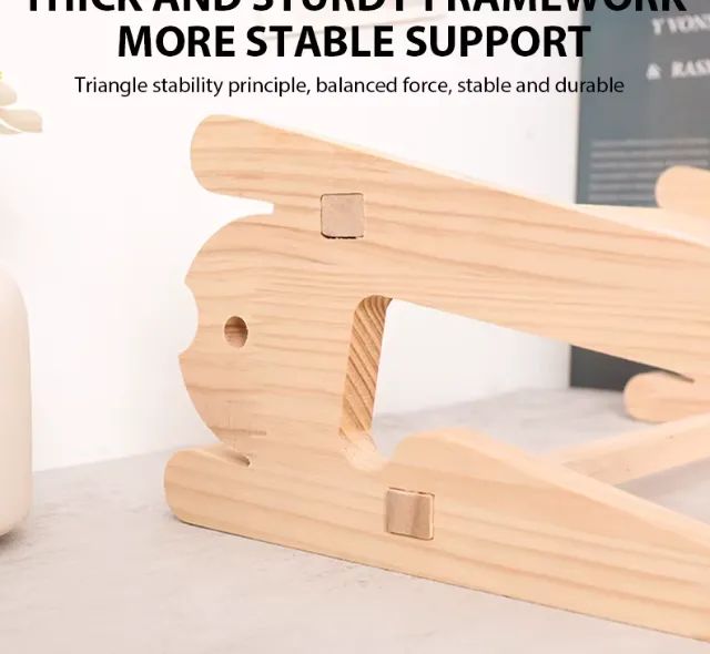 Suporte Para Notebook Universal De Madeira De Base Destacável - Foto 5