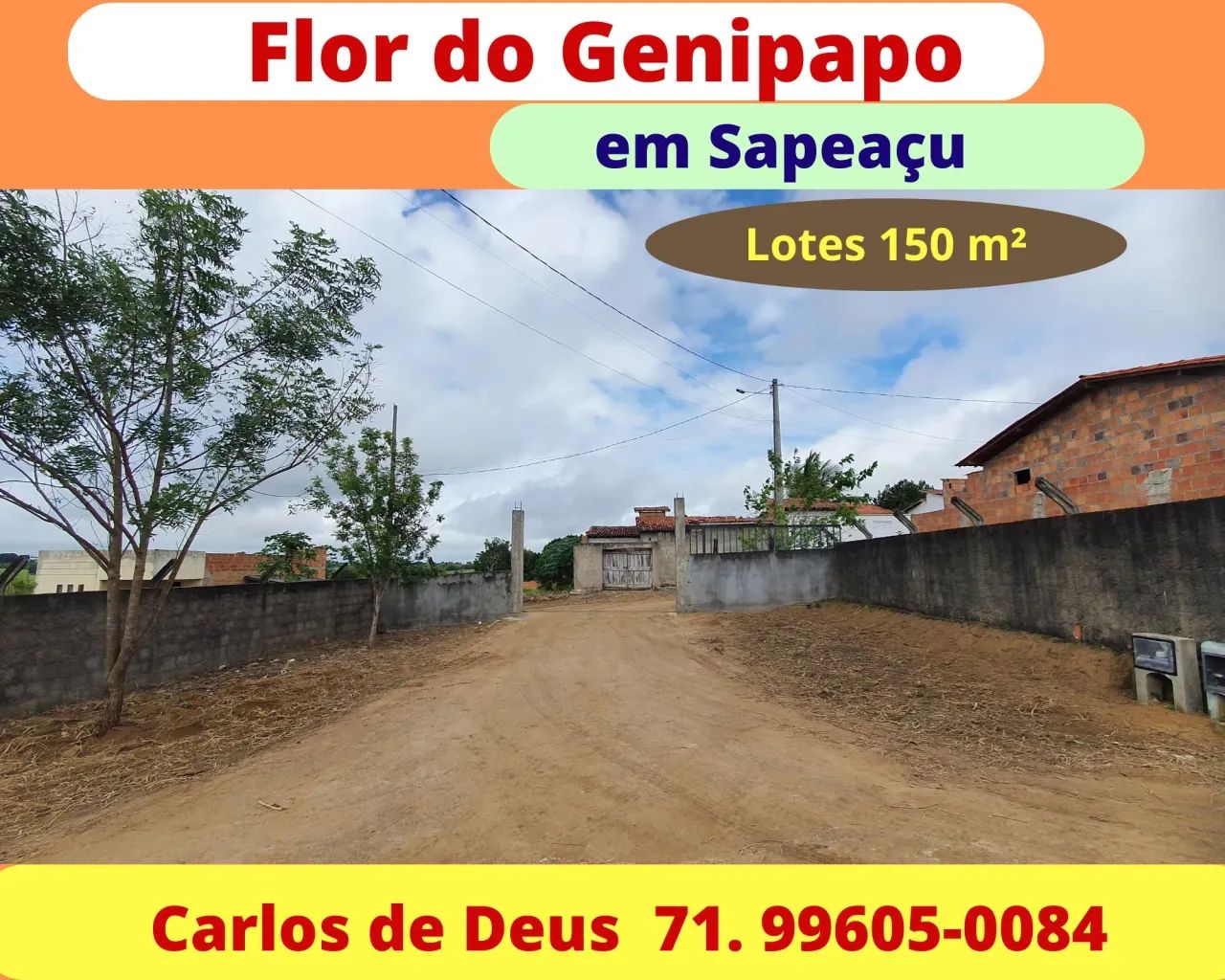 Flor do Genipapo, Lotes por R$ 19.000,00, vista panorâmica , lotes 150 m², em Sapeaçu