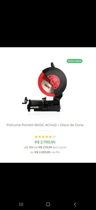 Policorte Portátil BASIC AC1422 + Disco de Corte