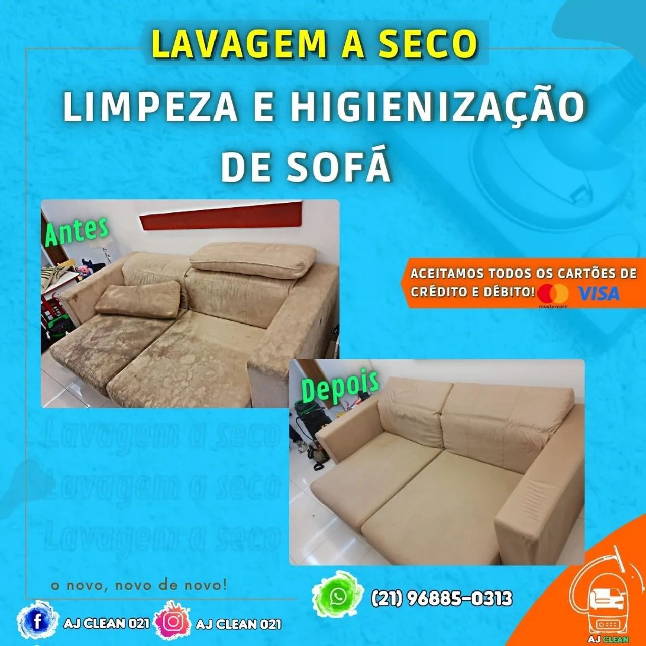 Limpeza e Higienização de sofá, colchão, estofados