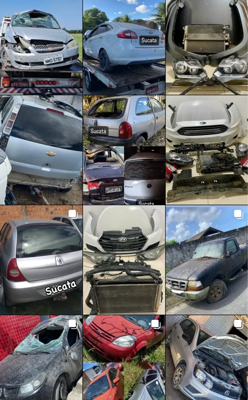 Peças automotivas de diversas marcas e modelos usados