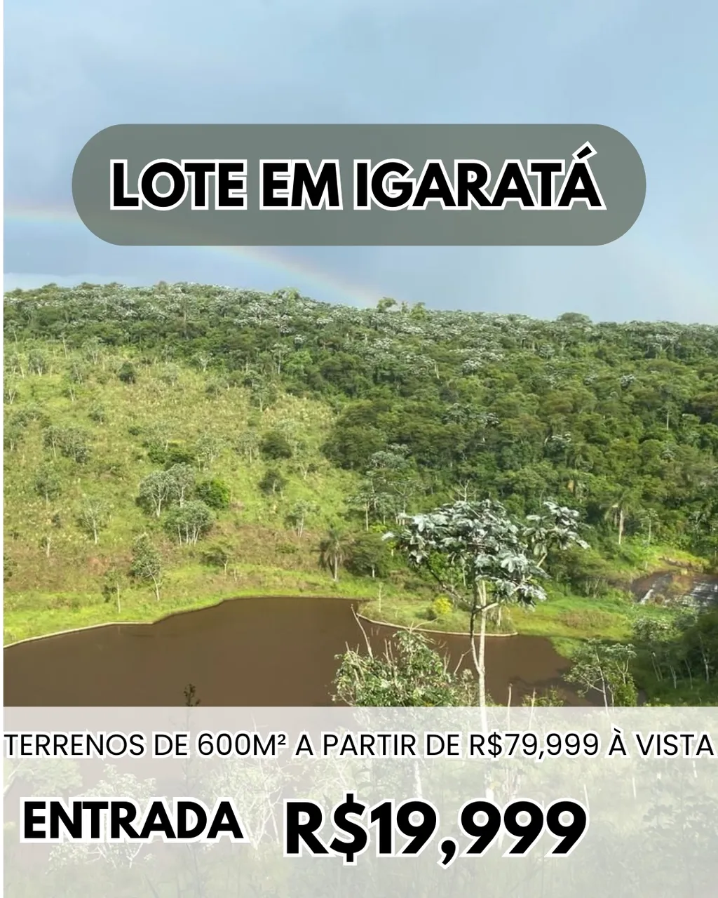Imóveis à venda a partir de 600 metros quadrados em Recanto das Águas.