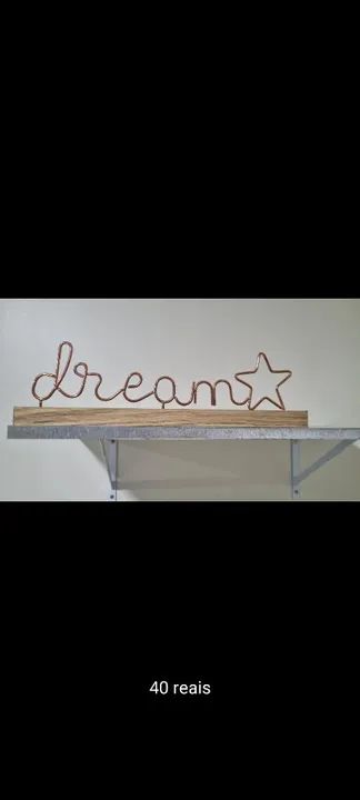Letreiro Dream em Arame - Decoração de Quarto