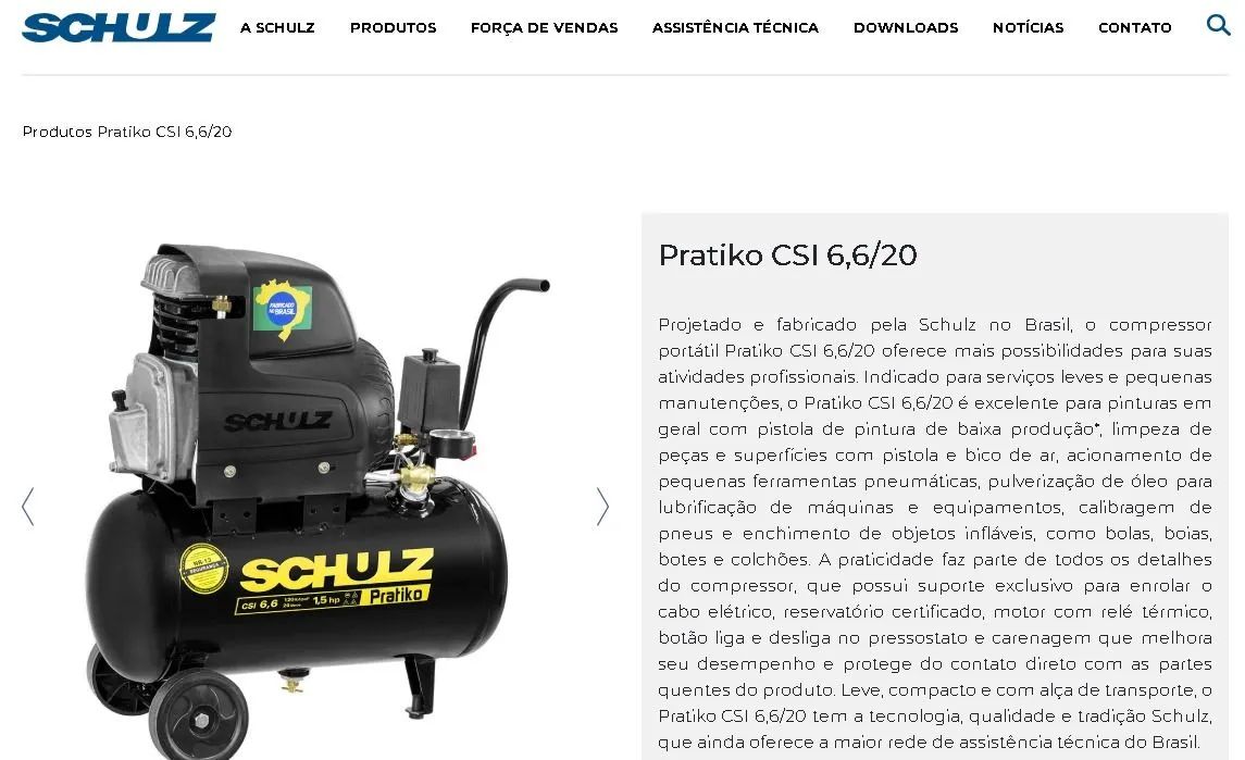 Compressor de ar Schulz CSI 6,6 1,5hp - Prático - Foto 2