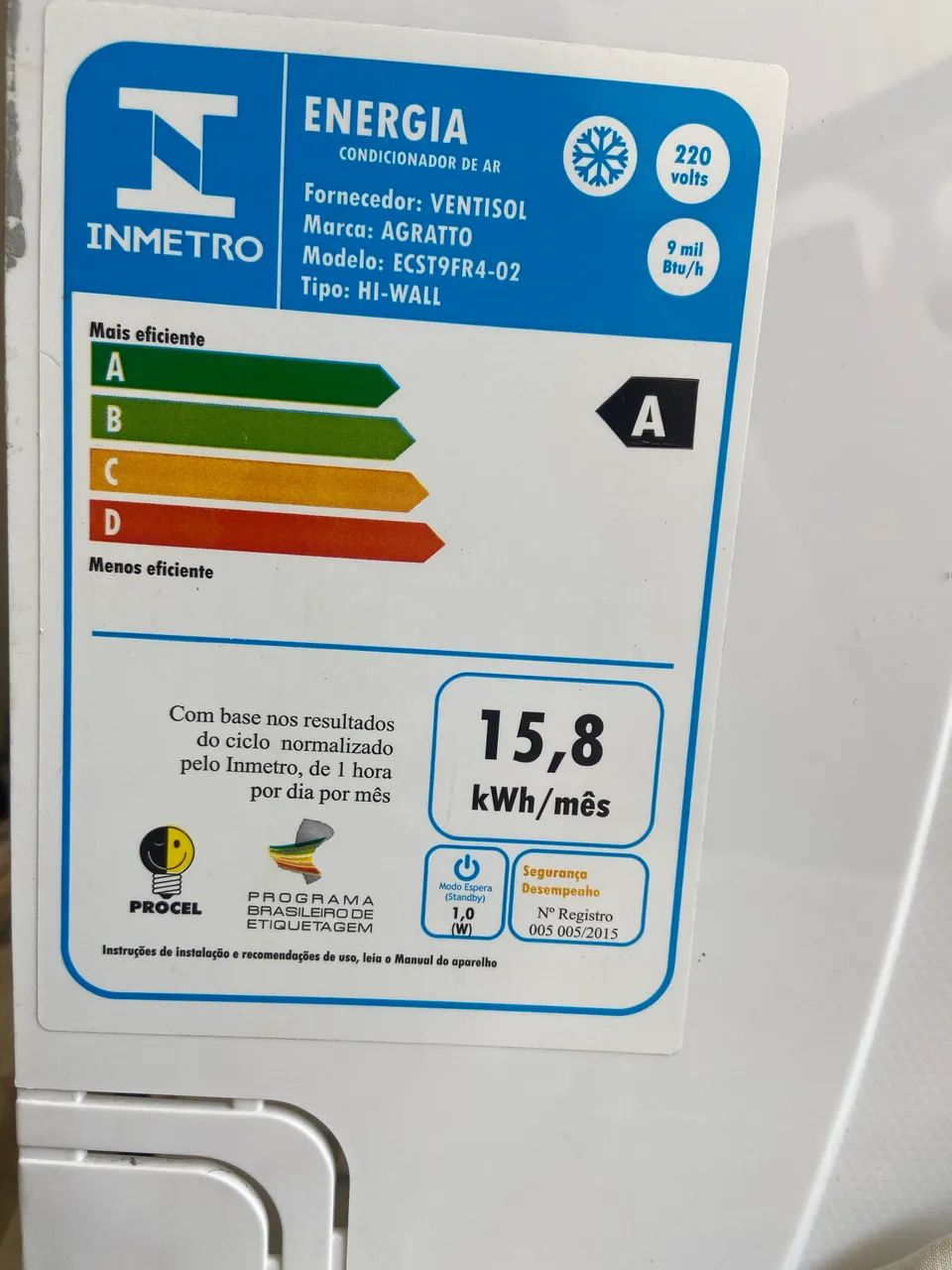 Ar condicionado 9000 btus Agratto - Foto 2