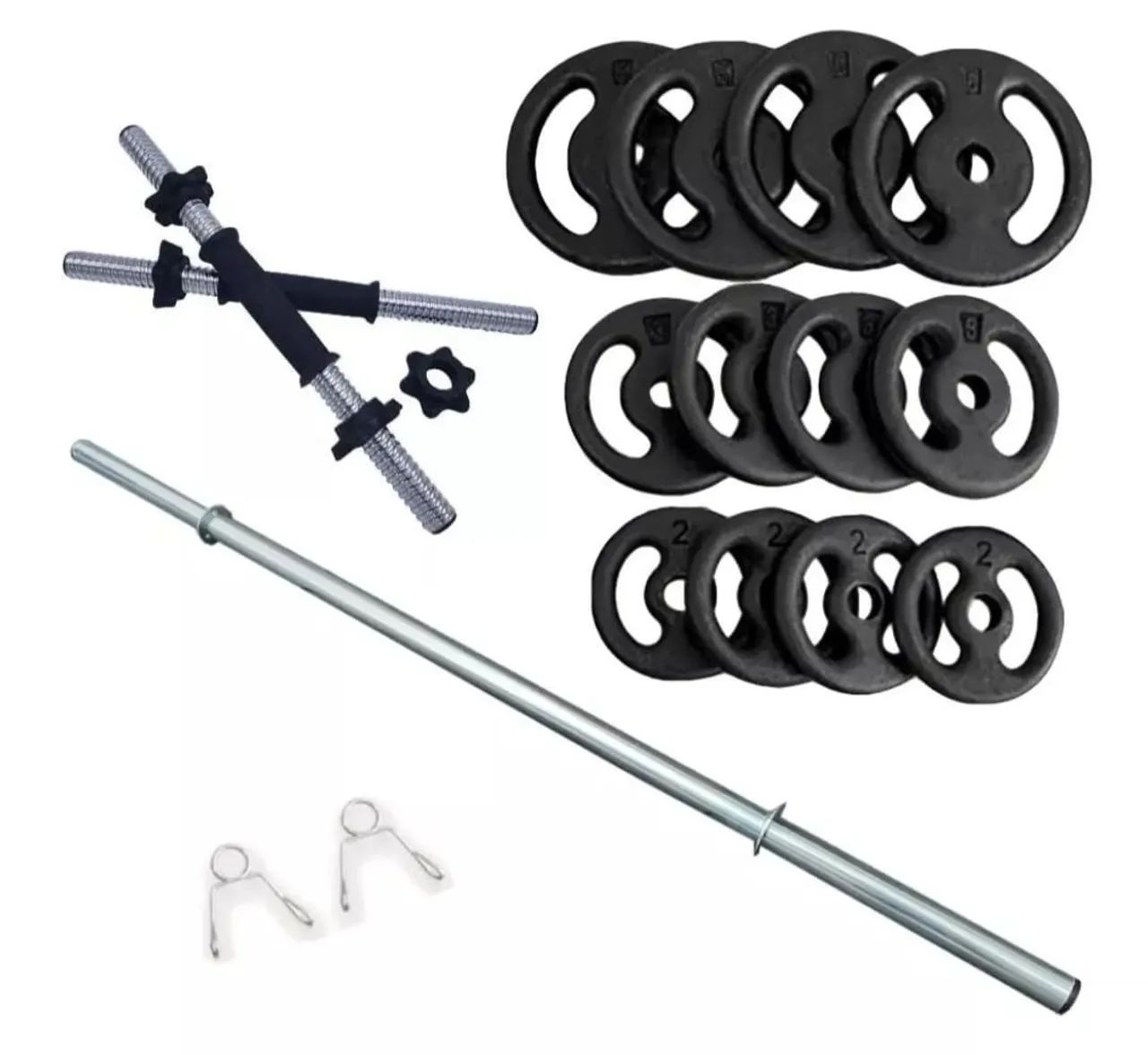 Halteres e Barra Completo para Treino em Casa - Foto 2